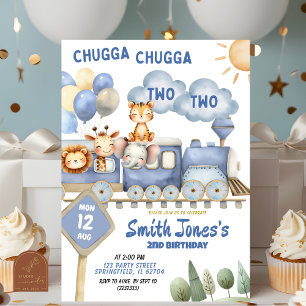 Invitation Train All Aboard 2e Anniversaire Avec Photo