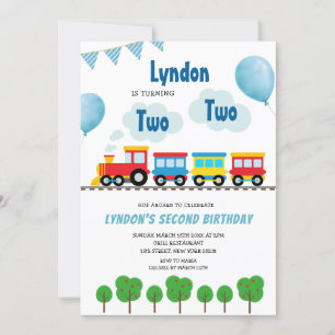 Invitation Train Amusant Chugga Chugga Deux Deux Deuxième Ann