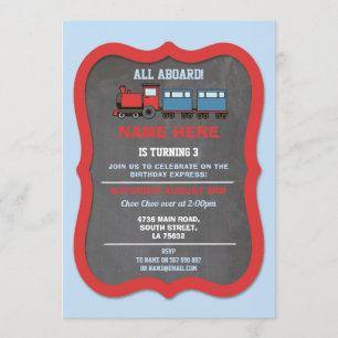 Invitation Train Anniversaire Gare de Choo Choo