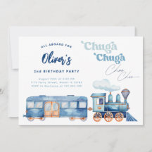 Train Blue Chuga Chuga Choo Choo Anniversaire mode