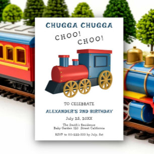 Invitation Train d'anniversaire Chugga Choo