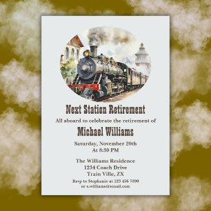 Invitation Train de fête itinérante pour voyage de retraite,