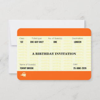 Invitation Train Ticket Inspired | Birthday