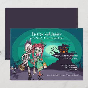 Invitation Trait ou traitement Halloween personnalisé
