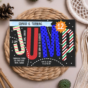 Invitation Trampoline d'anniversaire pour enfants sautants