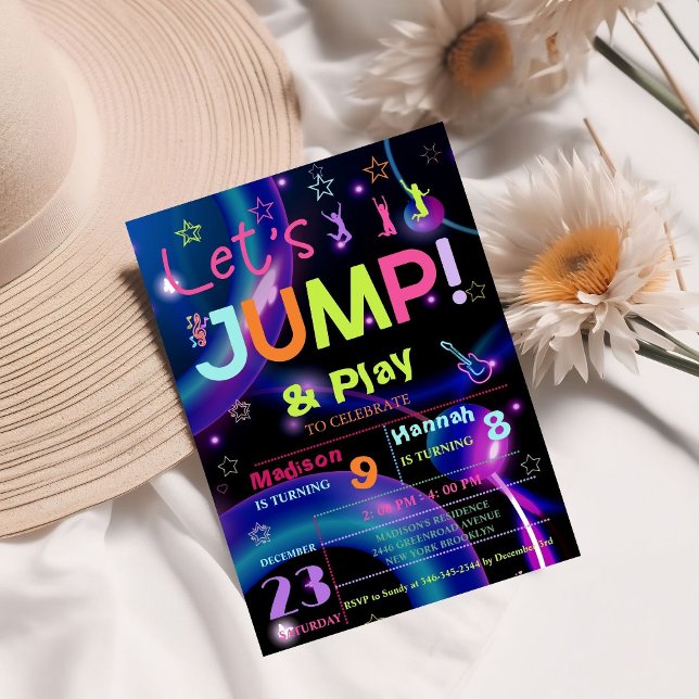 Invitation Trampoline | Jump Birthday Party (Créateur téléchargé)