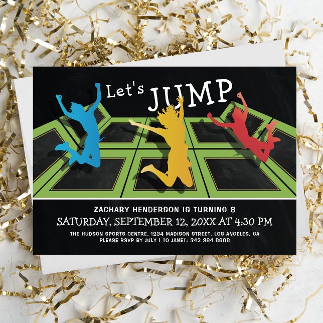 Invitation Trampoline Park Anniversaire de enfant Party (Créateur téléchargé)