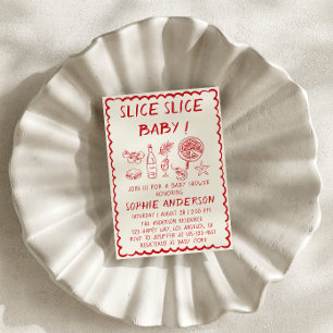 Invitation Tranche de cuisine italienne Bébé Pizza Fête de bé