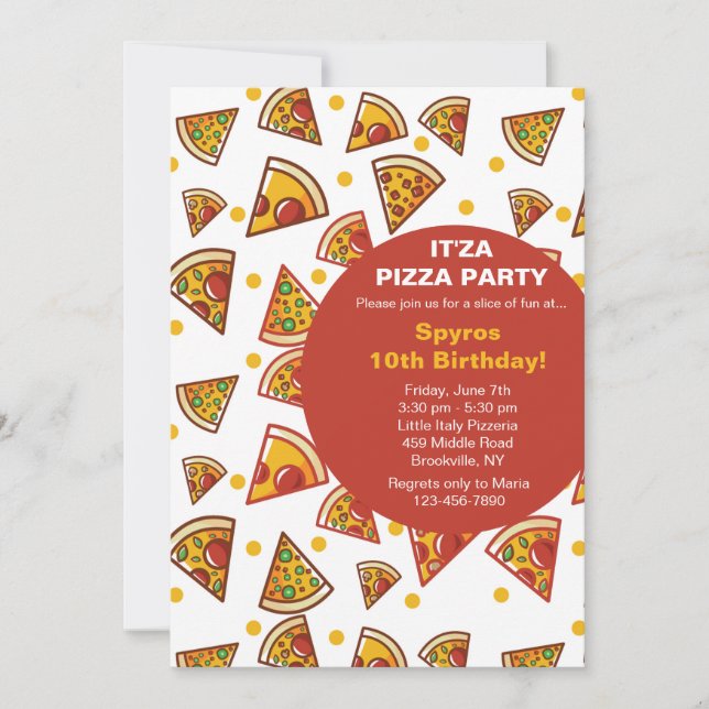 Invitation Tranche d'invitation de pizza (Devant)