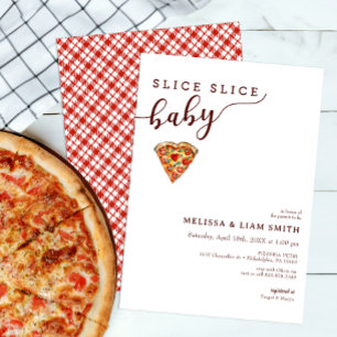 Invitation Trancher Couples bébé Couples Baby shower de pizza
