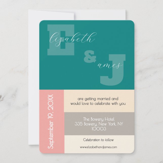 Invitation Transformative Teal Modern Script Wedding (Devant)