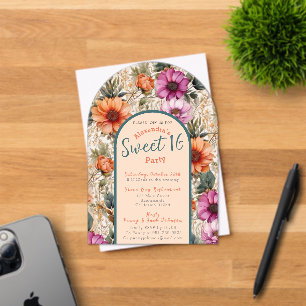 Invitation transparente pour un sweet sixteen flor