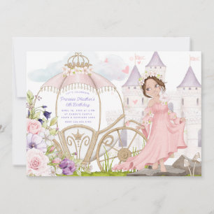 Invitation Transport royal   Brunette Princess Anniversaire