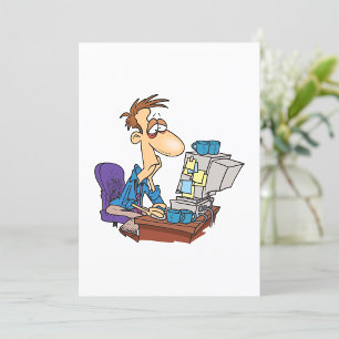 Invitation Travailleur de bureau en surmenage Funny Employé f