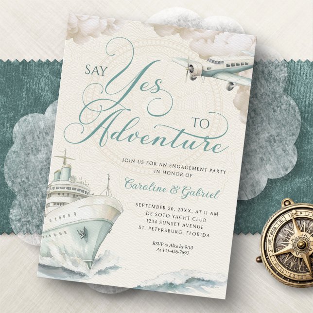 Invitation Travel Adventure Cruise Engagement Party (Créateur téléchargé)