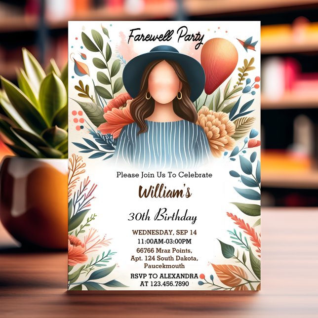 Invitation Travel Surprise Globe Adieu 30e anniversaire (Créateur téléchargé)