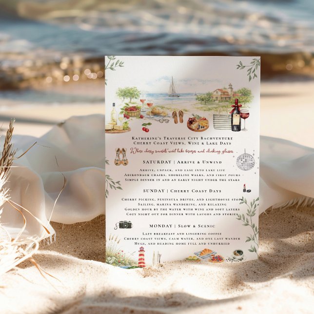 Invitation Traverse City Bachelorette Weekend Itinerary  (Créateur téléchargé)