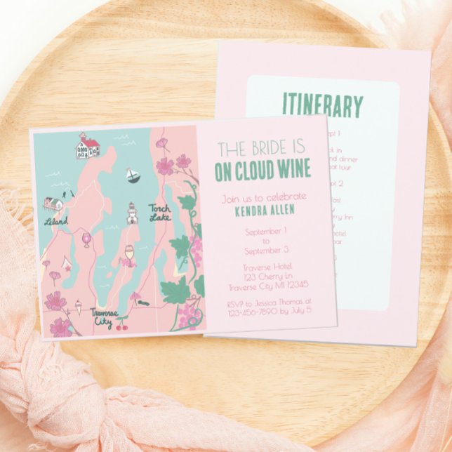 Invitation Traverse City Cloud Wine Bachelorette Party (Créateur téléchargé)