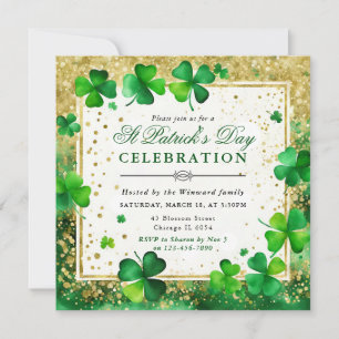 Invitation Trèfle de Saint-Patrick jour de la Saint-Patrick a
