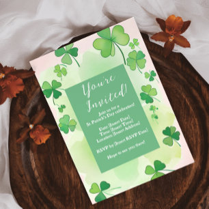 Invitation Trèfle Fond Jour de la Saint-Patrick