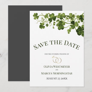 Invitation Trèfle stylisé irlandais feuillage touffu