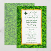 Trèfle vert avec feuille dorée FAUX pour 1er anniv