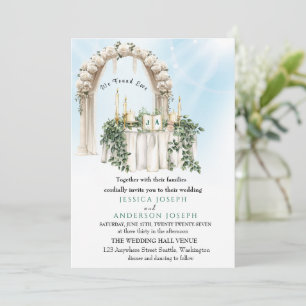 Invitation Trenby Porte Mariage verte élégante