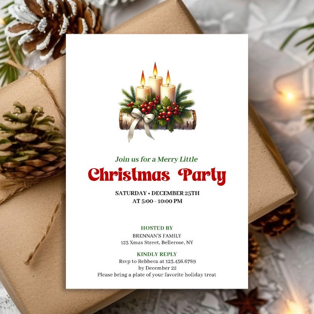 Invitation Trendy Holly Berries Christmas Decoration Card (Trendy Holly Berries Christmas Decoration Card)