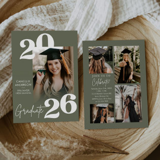 Invitation Trendy Modern Casual Photo Graduation