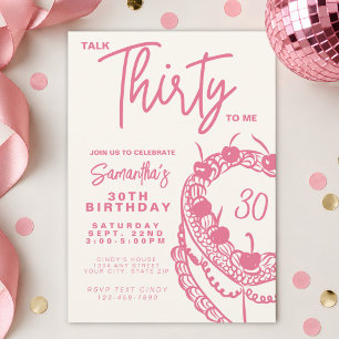 Invitation Trendy Pink Parle Trente à moi 30e anniversaire