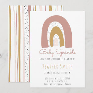 Invitation Trendy Rainbow Theme blush moutarde rose Sprinkel