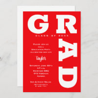 Trendy Red and White Graduation