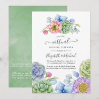 Trendy Succulent Floral Online Mariage virtuel