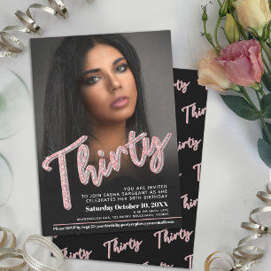 Invitation Trente 30e anniversaire script photo parties scint