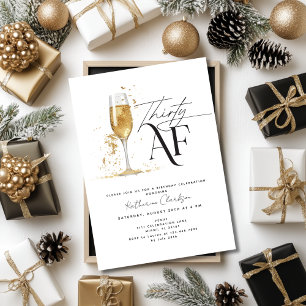 Invitation Trente AF Champagne Noir et Or 30e anniversaire