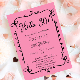 Invitation Trente ans, Anniversaire, écriture manuscrite, Ros