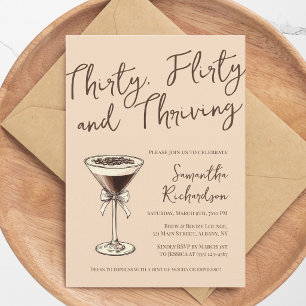 Invitation Trente ans, séduisante et florissante Cocktail 30e
