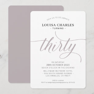 Invitation TRENTE élégant anniversaire chic champignon modern
