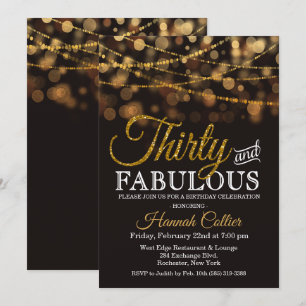Invitation Trente et fabuleuse Parties scintillant Anniversai