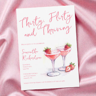 Invitation Trente Flirty et rose prospère 30e anniversaire