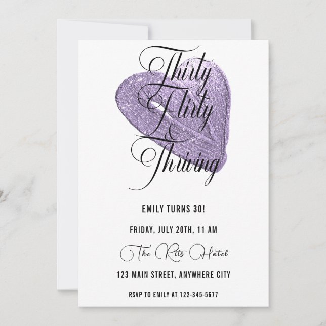 Invitation Trente Flirty Et Trente Anniversaire (Devant)