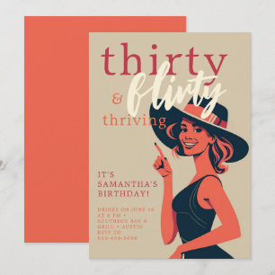 Invitation Trente Flirty prospère les années 50 60s Retro 30e