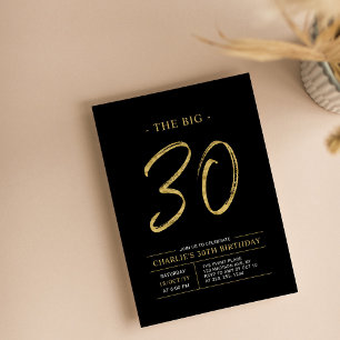 Invitation Trente   Gold & Black 30th Birthday Party