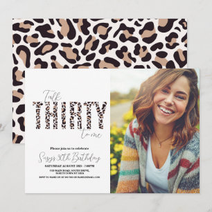 Invitation Trente pour moi Photo Leopard Femmes Anniversaire