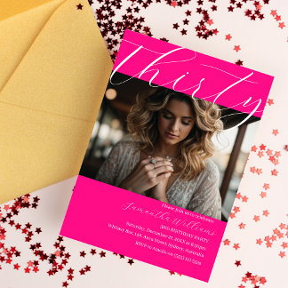 Invitation Trente rose moderne Photo 30e anniversaire invitat