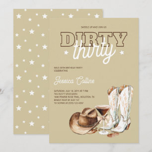 Invitation Trente sale fete d'anniversaire de 30 ans country