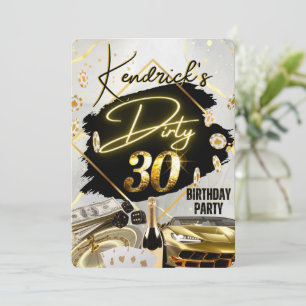 Invitation Trente sales Fête d'anniversaire de luxe Casino Bl