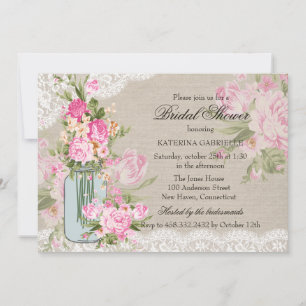 Invitation Très Chic Démodé Broderie et Fleurs Mariage