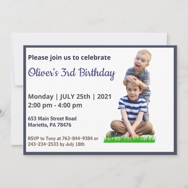 Invitation Très drôle | Enfants Photo Anniversaire (Devant)