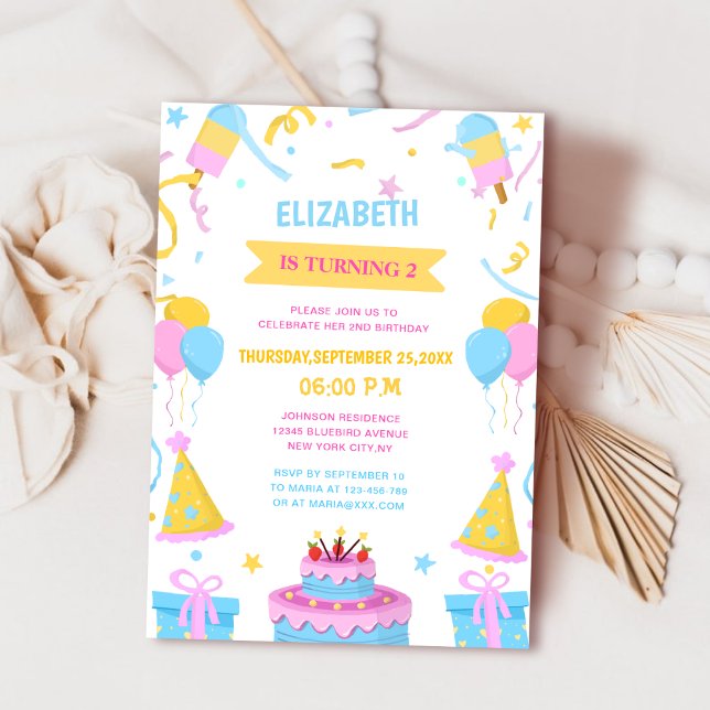 Invitation très mignon anniversaire unique enfant (Créateur téléchargé)